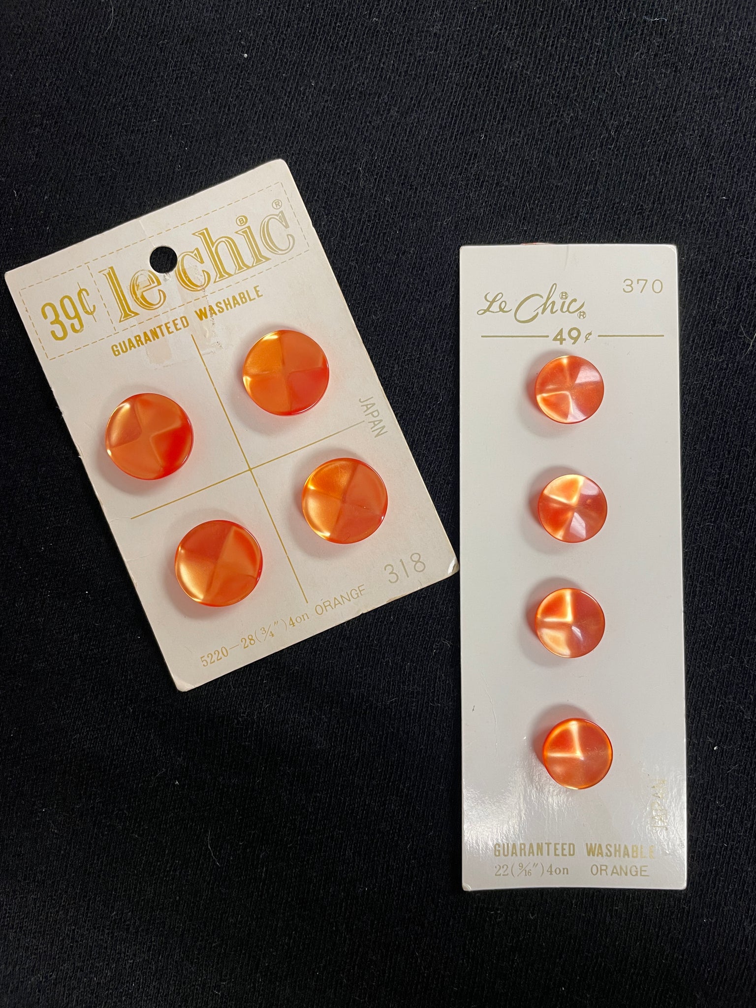 Button Plastic Vintage - Pearlescent Orange