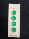 Button Set of 4 Plastic Vintage - Pearlescent Green