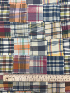 2 YD Cotton Yarn-Dyed Plaid Patchwork - Multi Colored Madras