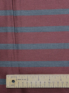 Wool Yarn-Dyed Stripes - Maroon and Gray