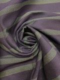 1/2 YD Wool Yarn-Dyed Stripes - Purple and Gray