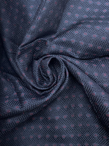 3 YD Tie Silk Loose Weave - Navy Blue, Black and Red