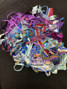 Ribbon Remnant Bundle - Blues and Purples 3/4+ POUND