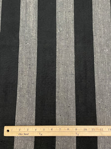 2 YD Polyester Yarn-Dyed Stripe - Black and Heather Gray