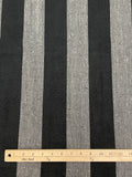 2 YD Polyester Yarn-Dyed Stripe - Black and Heather Gray