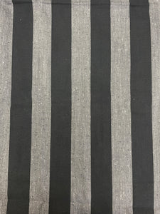 2 YD Polyester Yarn-Dyed Stripe - Black and Heather Gray