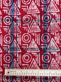 4 1/2 YD Cotton Vintage - Madras Plaid Batik Overdyed with Red