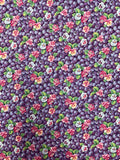 3 YD Quilting Cotton Vintage - Blueberries and Pansies