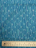 2 YD Quilting Cotton Vintage - Turquoise and Teal Diamond Lattice