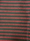 2 1/8 YD Polyester Yarn-Dyed Striped Taffeta - Iridescent Red with Black and Silver