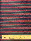 2 1/8 YD Polyester Yarn-Dyed Striped Taffeta - Iridescent Red with Black and Silver