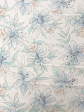 4 7/8 Cotton Vintage - White with Blue and Peach Flowers