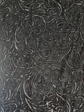 4 1/4 YD Polyester Velvet Embossed Vintage - Black with Filigree