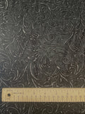 4 1/4 YD Polyester Velvet Embossed Vintage - Black with Filigree