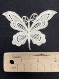 Embroidered Butterfly Applique Motif Vintage - Off White