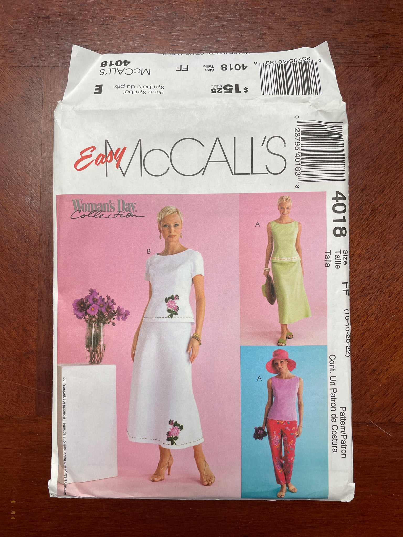 2003 McCall's 4018 Pattern - Tops, Pants and Bias Skirt FACTORY FOLDED