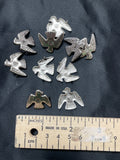 Conchos Metal Set of 10 - Silver Tone Birds