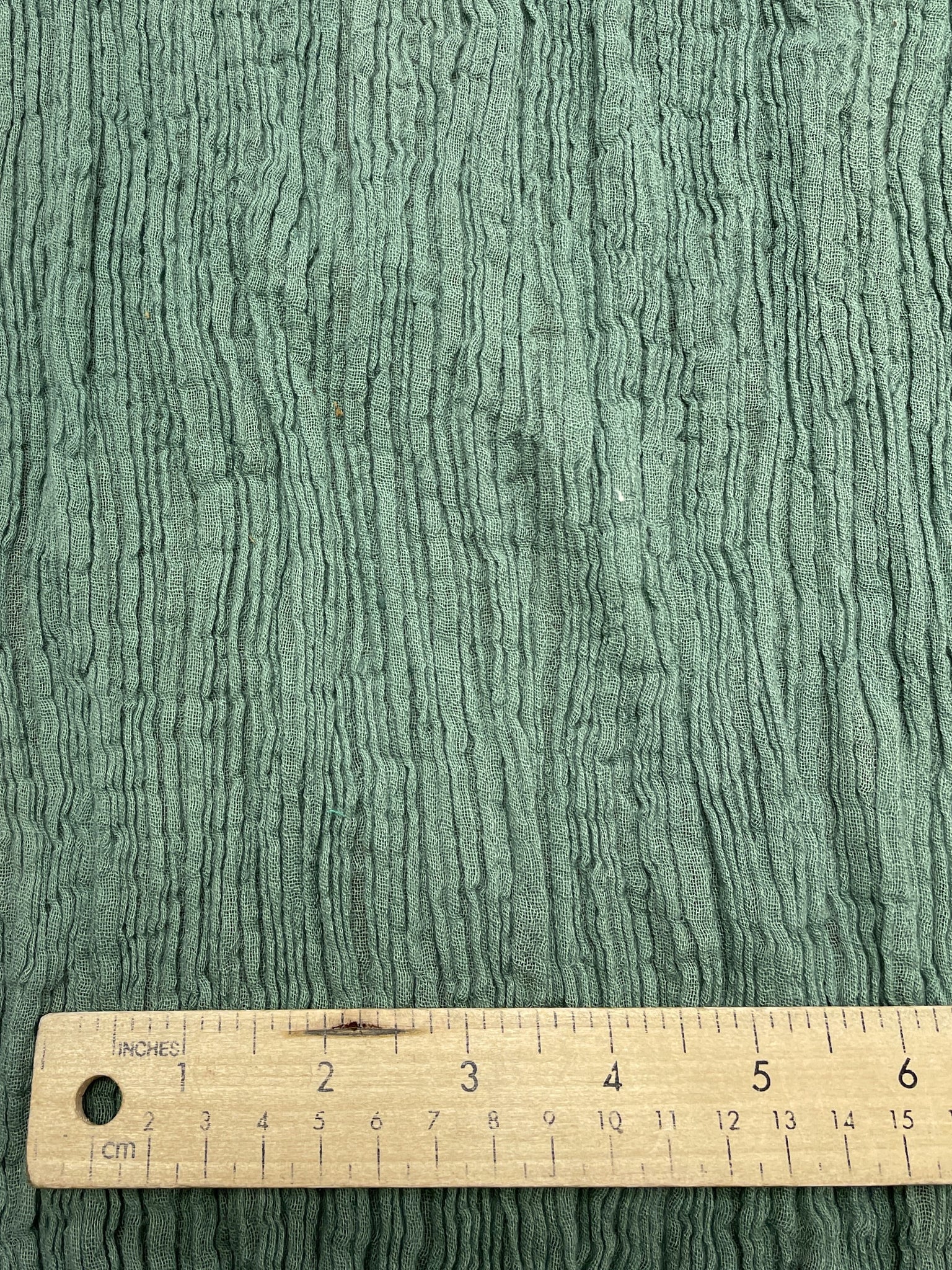 5 3/4 YD Cotton Crinkle Gauze Vintage - Green