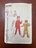 1960's Simplicity 4198 Pattern - Child's Animal Pajamas or Costume