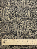 Quilting Cotton - Beige Leaves on Dark Brown