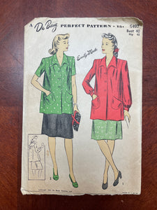 1942 Du Barry 5497 Pattern - Smock Top