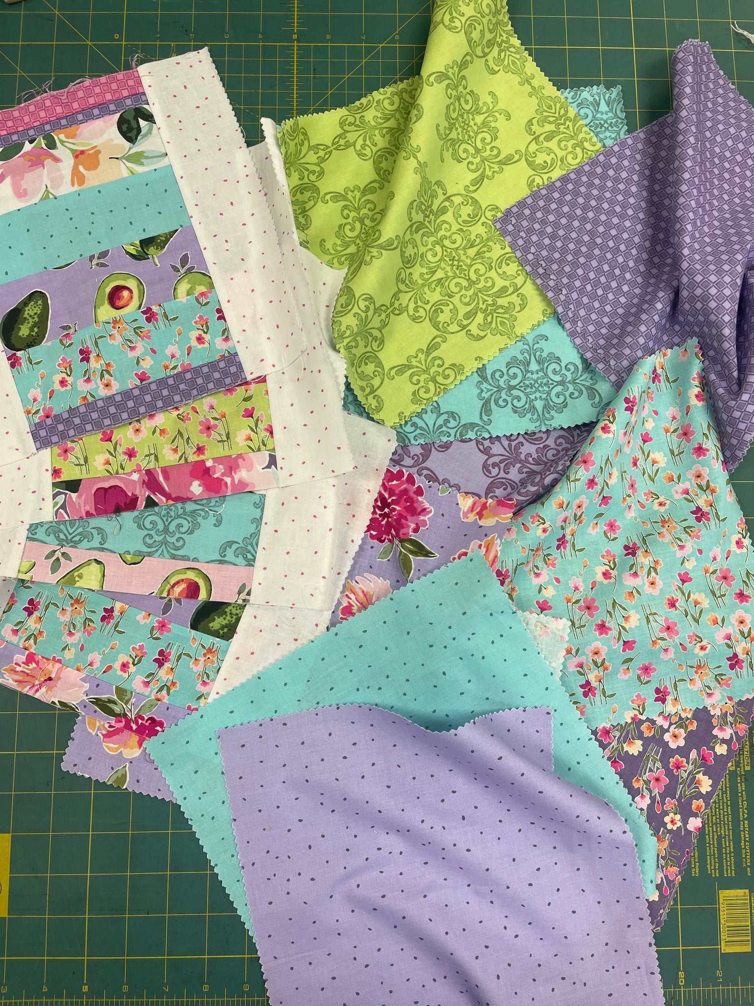 Abandoned Quilt Squares and Fabrics