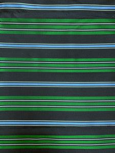 2 YD Tie Silk Yarn-Dyed Stripes - Black, Green, Light Blue and Light Gray