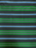 2 YD Tie Silk Yarn-Dyed Stripes - Black, Green, Light Blue and Light Gray