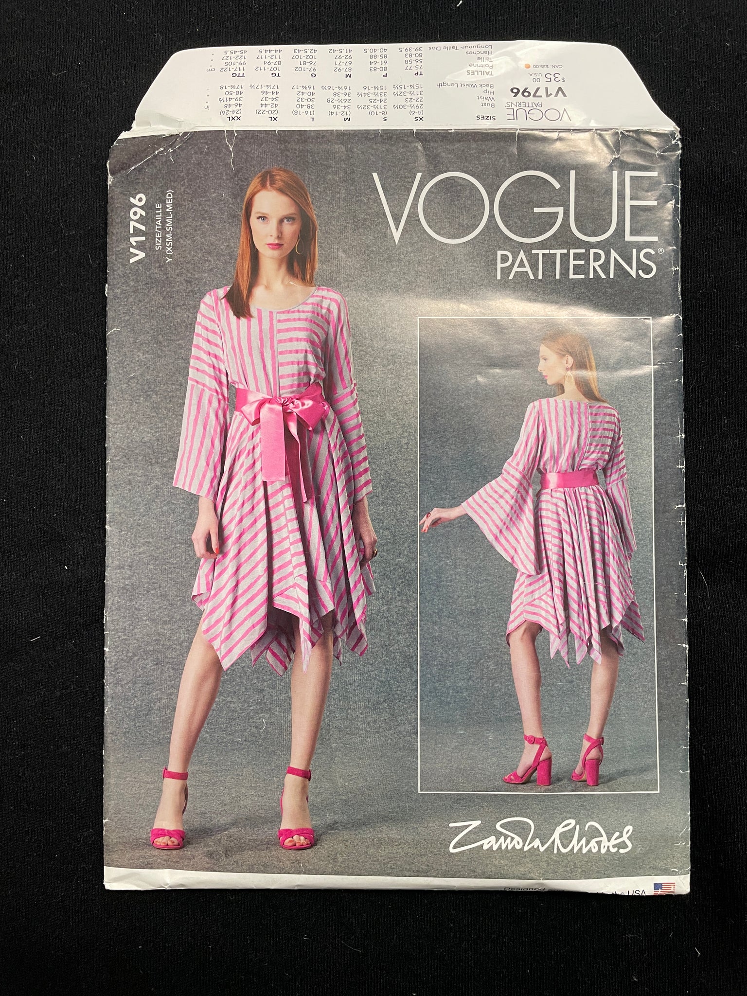 2021 Vogue 1796 Sewing Pattern - Dress FACTORY FOLDED