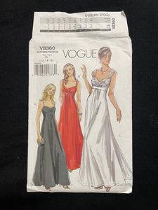 2007 Vogue 8360 Sewing Pattern - Dresses FACTORY FOLDED