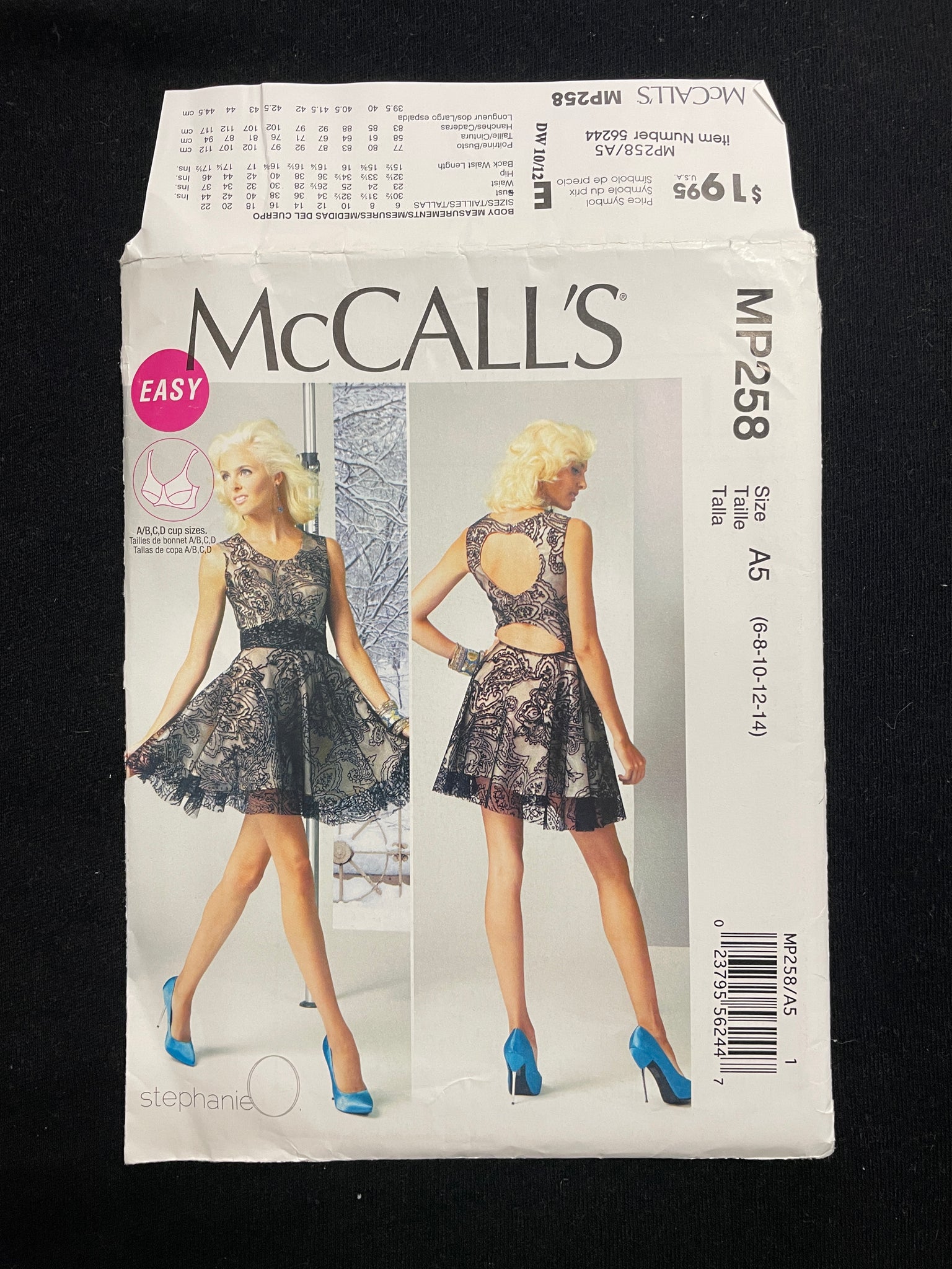 2012 McCall's 258 Sewing Pattern - Dress FACTORY FOLDED