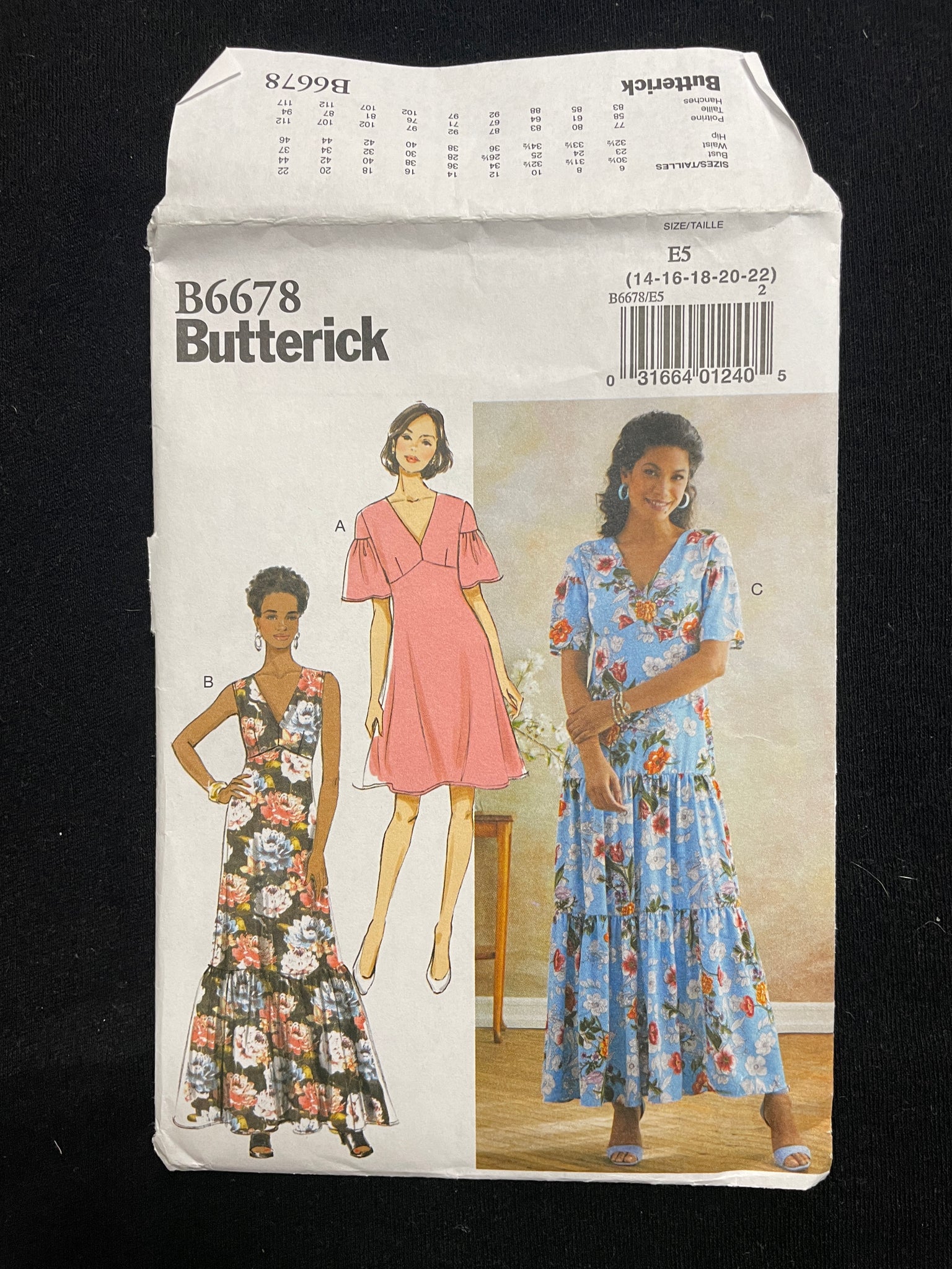 2019 Butterick 6678 Sewing Pattern - Dresses FACTORY FOLDED