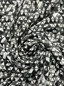 1 7/8 YD Polyester/Lycra - Triangles in Gray