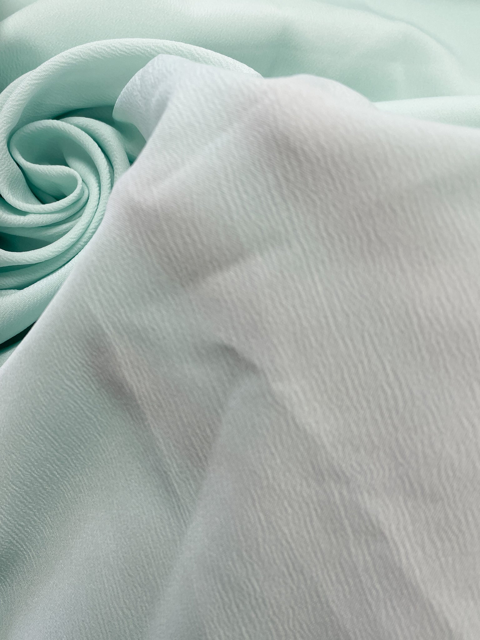 5 YD Nylon with Embossed Crepe Texture Vintage - Pastel Mint Green