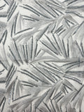 3 YD Sequined Fabric - Metallic Silver Sequins and Embroidery on Gray Net