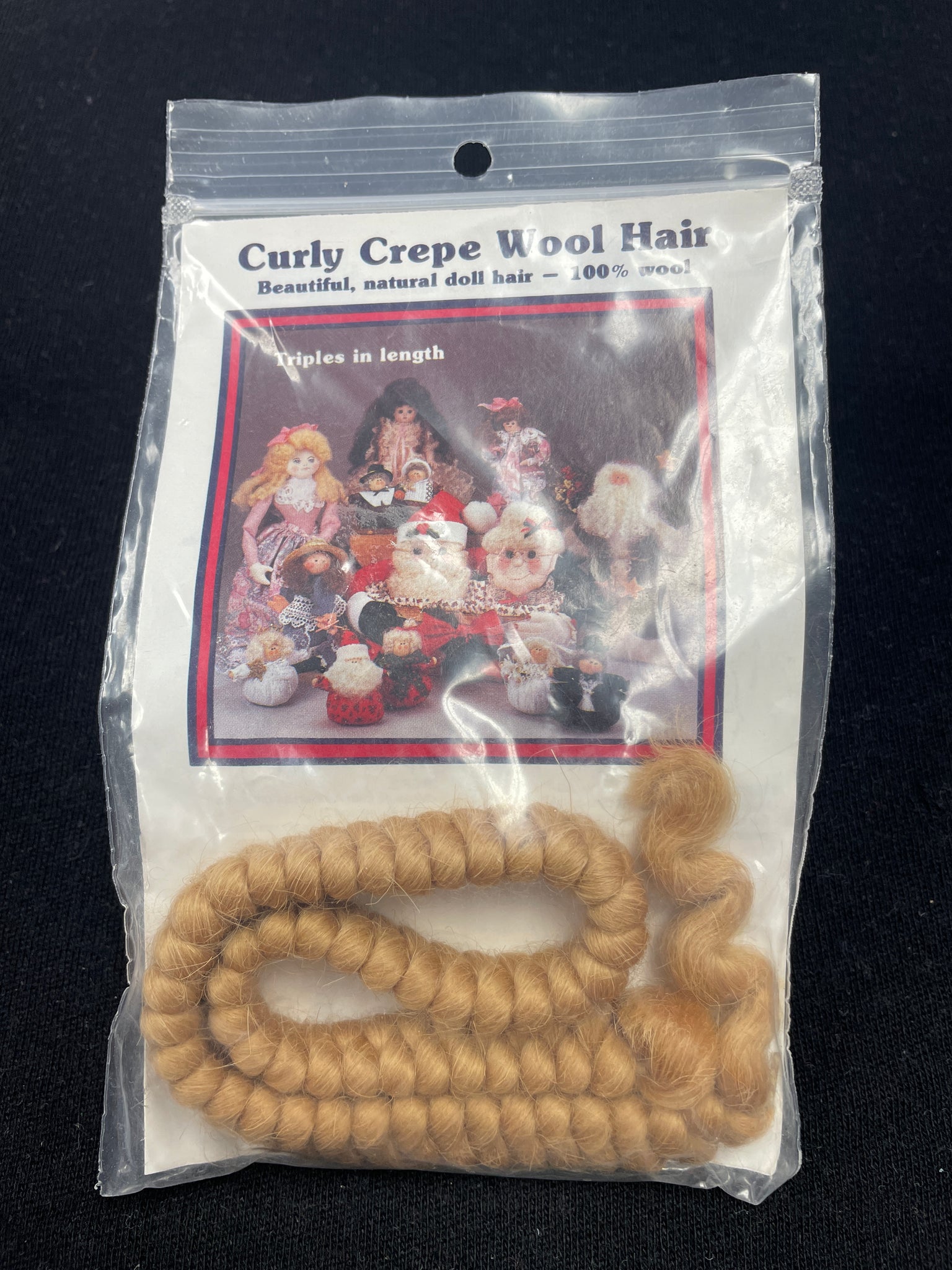 Wool "Curly Crepe" Hair Vintage - "Dark Blonde" and "Fawn"