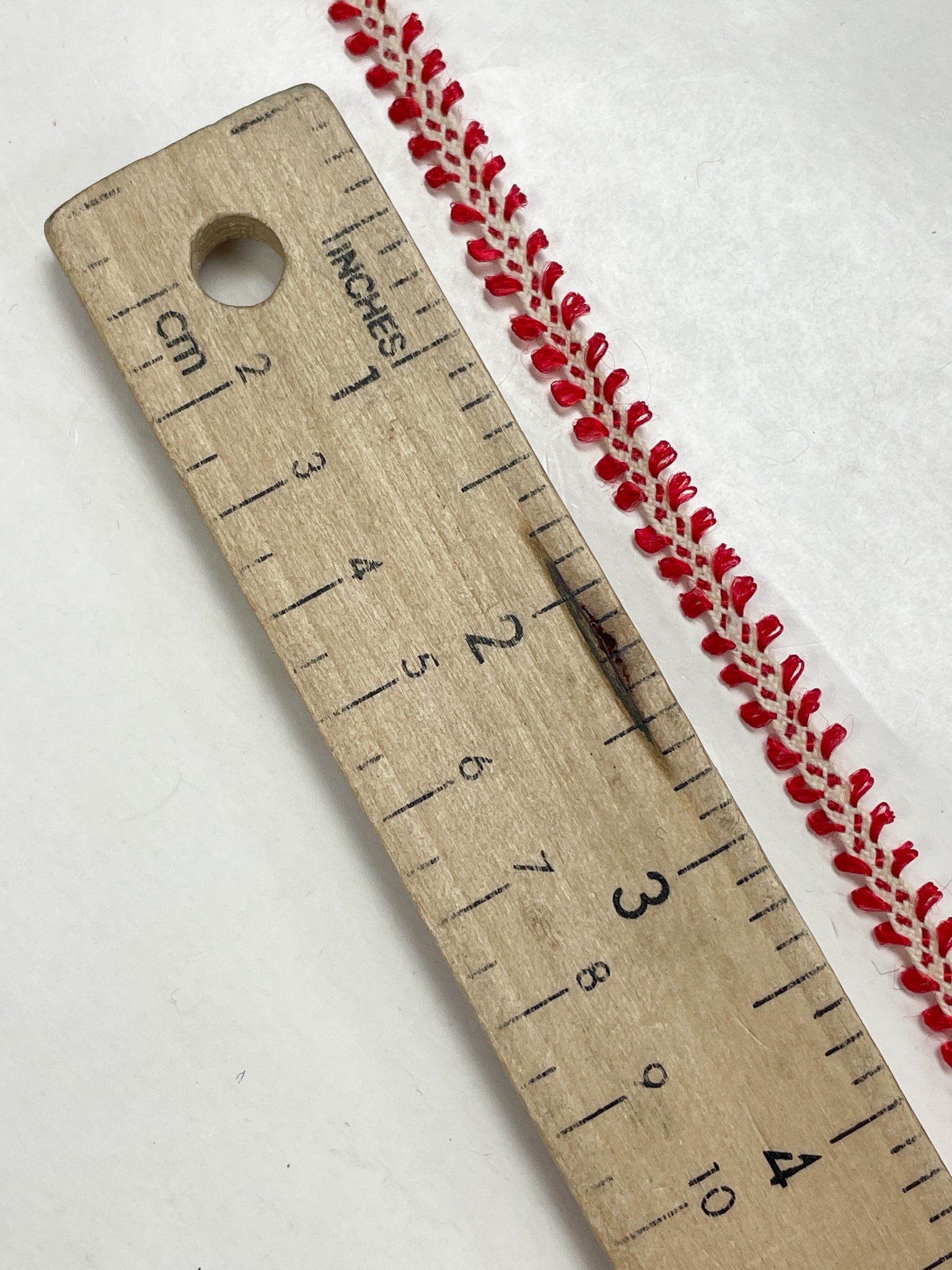 Cotton/Rayon Trim By the Yard Vintage - Red and White