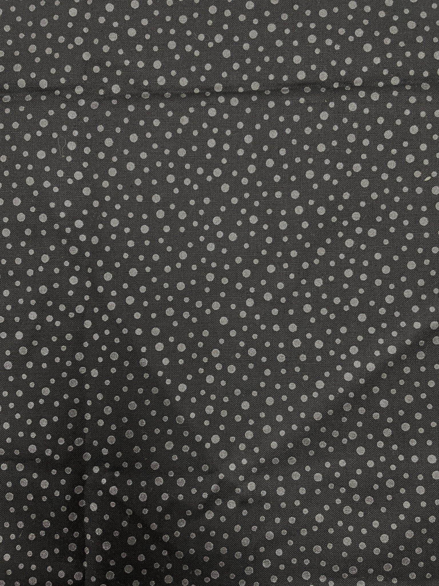 2014 1 2/3 YD Quilting Cotton - Black with Black Polka Dots