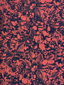 Rayon Vintage - Black with Orange Leaves and Berries