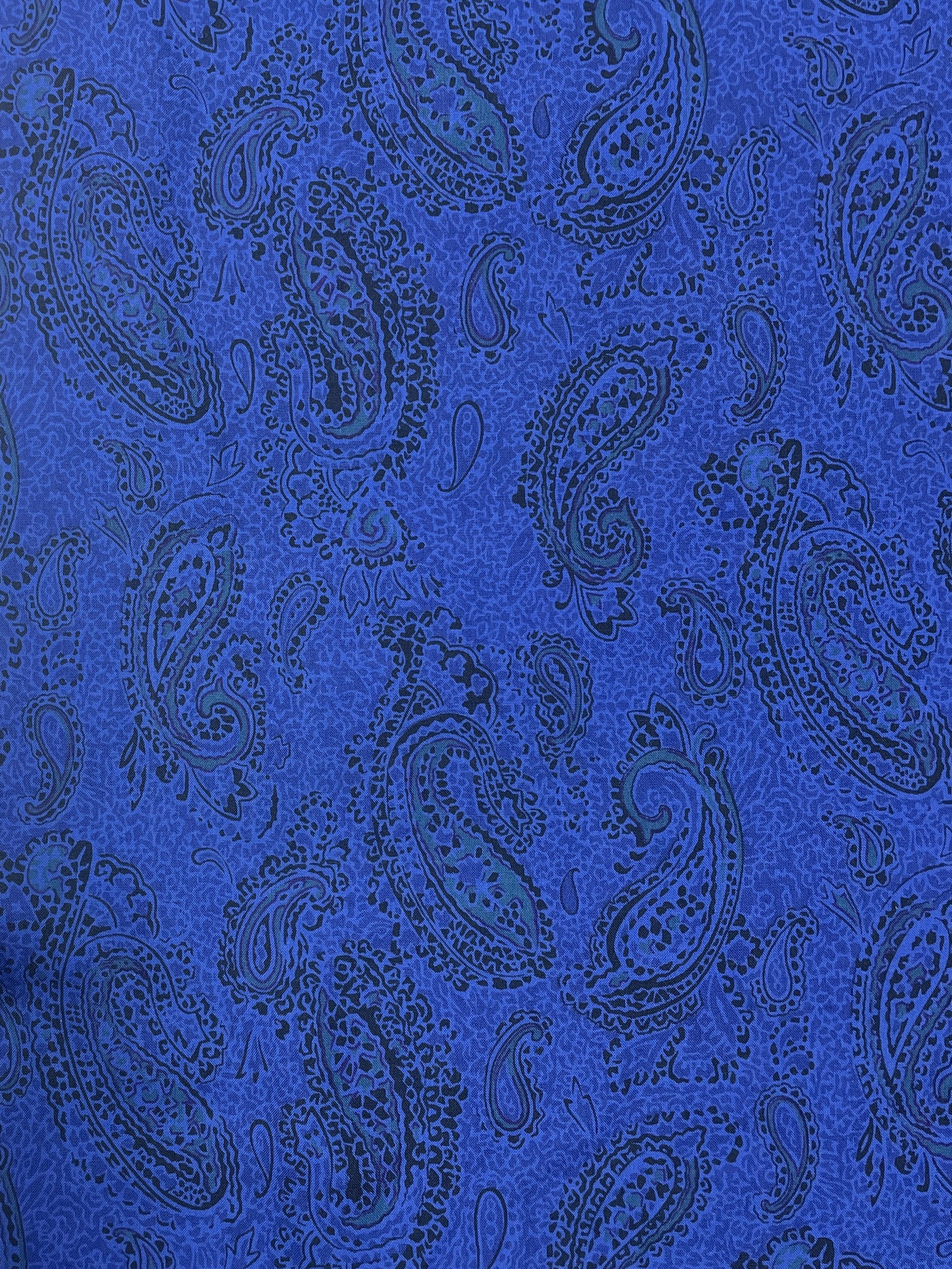 Rayon Vintage - Royal Blue with Black Paisley