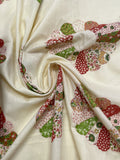5/8+ YD Cotton Blend Batiste - Cream with Printed Patchwork Dresden Plates