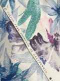 Cotton Vintage - White with Blue, Purple and Pink Flowers