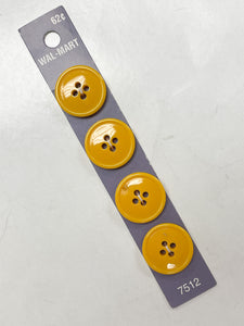 Button Plastic Set of 3 or 4 - Yellow