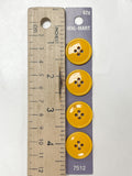 Button Plastic Set of 3 or 4 - Yellow