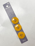 Button Plastic Set of 3 or 4 - Yellow