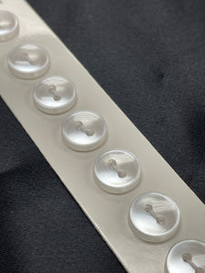 Button Plastic Set of 8 - White Pearlescent