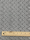 1 3/4 YD Nylon Stretch Knit - Black and White Zig-Zag