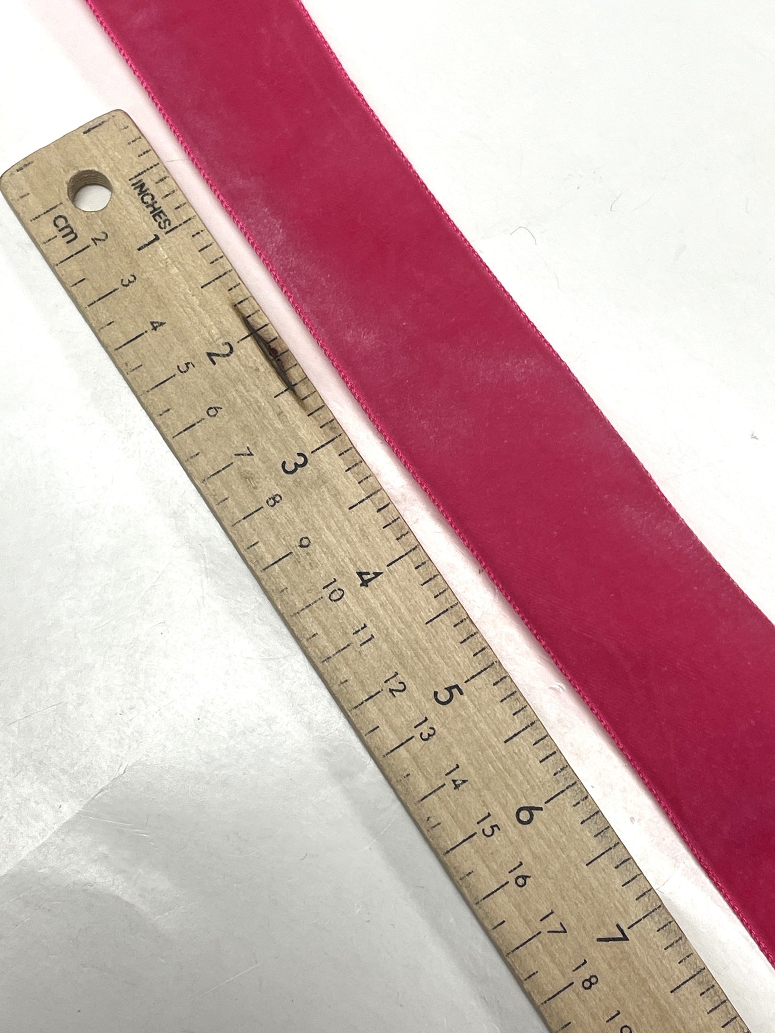 2 1/4 YD Polyester Velvet Ribbon - Hot Pink