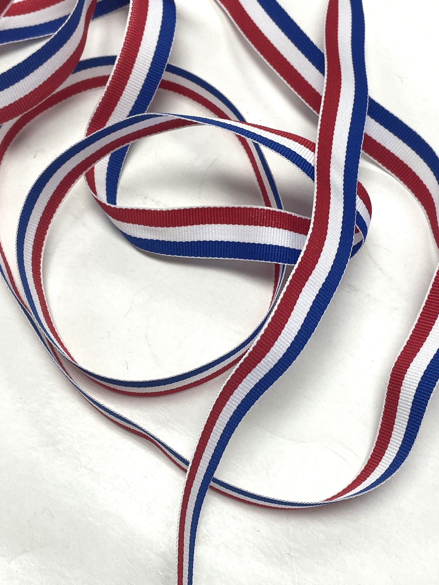 4 1/8 YD Polyester Grosgrain Ribbon - Red, White and Blue