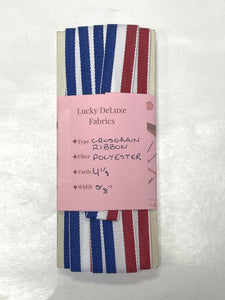 4 1/8 YD Polyester Grosgrain Ribbon - Red, White and Blue